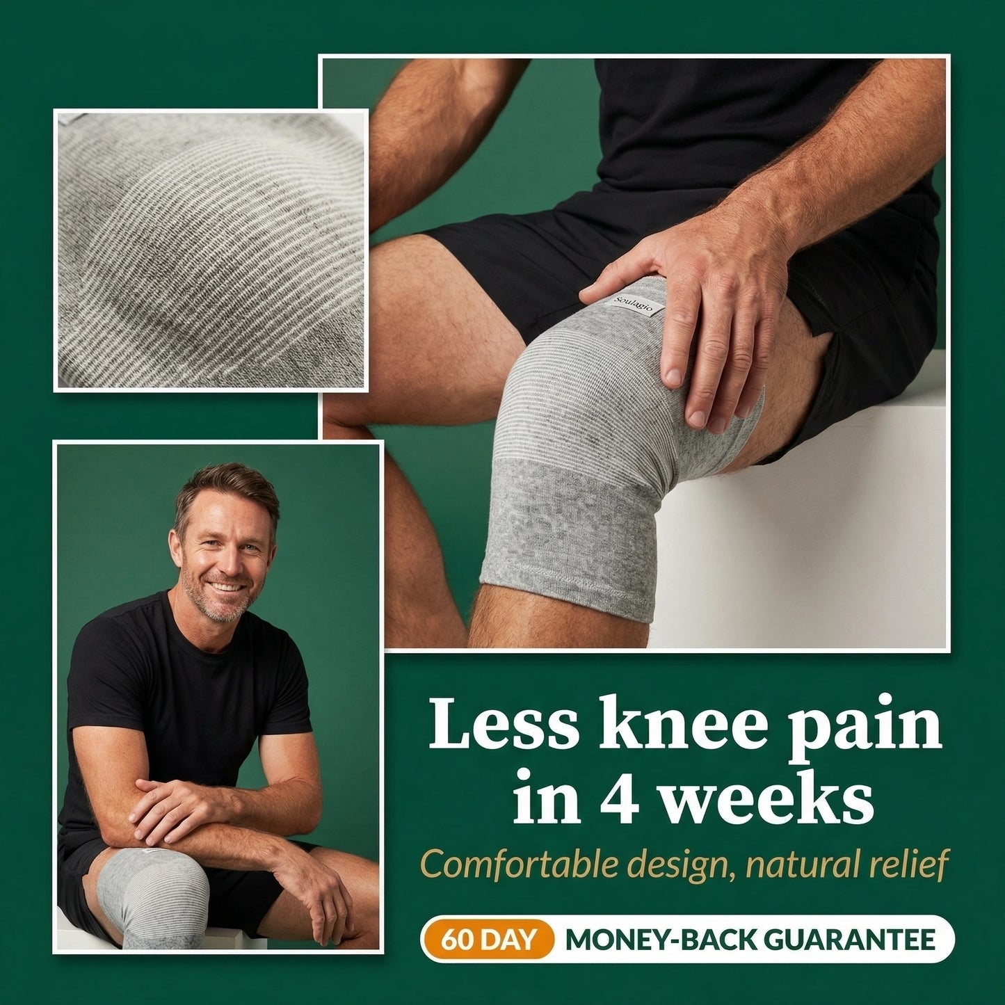Soulagio : The bamboo knee sleeve trusted by thousands of Australians to relieve knee pain and discomfort.